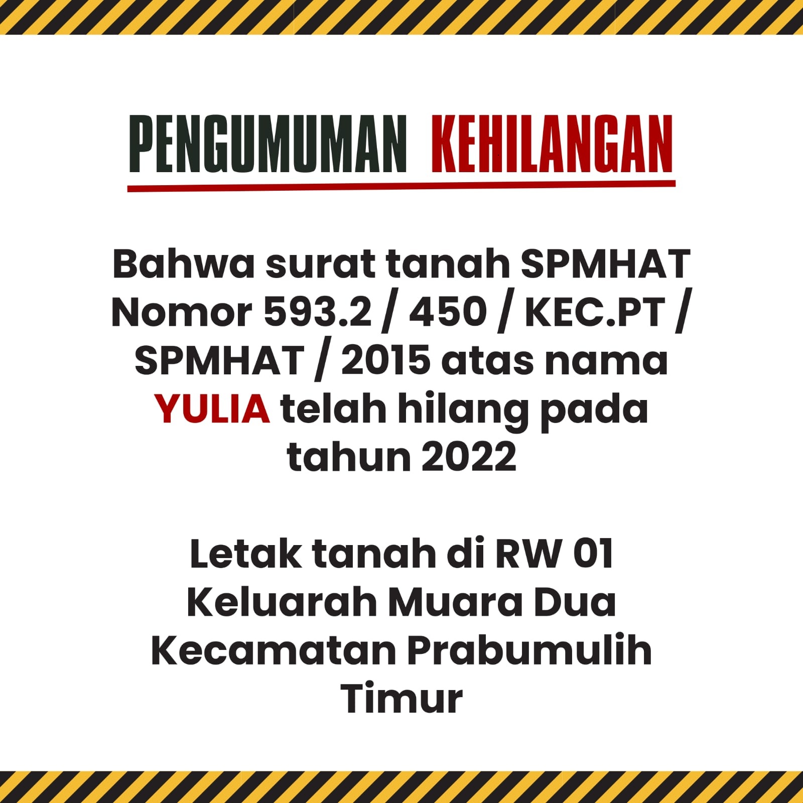 Iklan Kehilangan