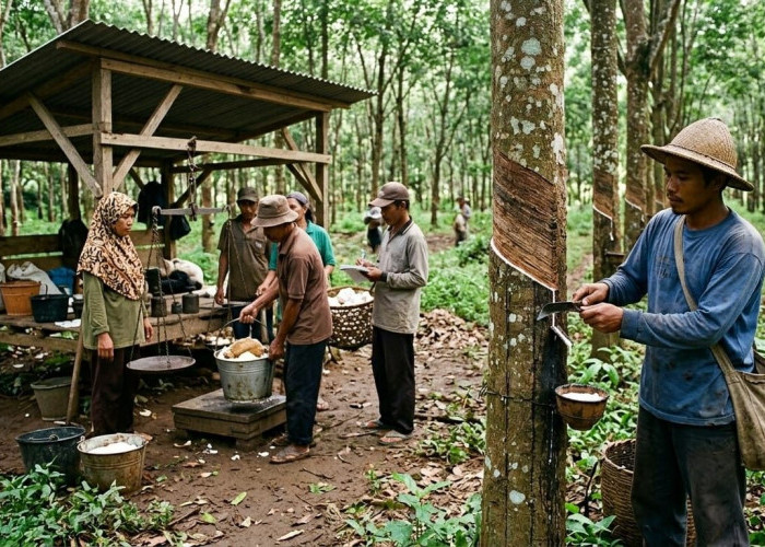 Harga Getah Karet di Prabumulih Meroket, Tembus Rp21 Ribu per Kg