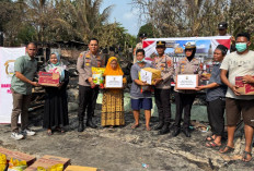 Empati untuk Korban Kebakaran, Polres - Bhayangkari Prabumulih Serahkan Bantuan Sembako - Uang Tunai