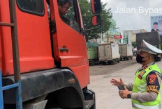 Cegah Kemacetan, Satlantas Banyuasin Larang Truk Bermuatan 14 Ribu Ton Melintas di Jalintim Palembang-Betung