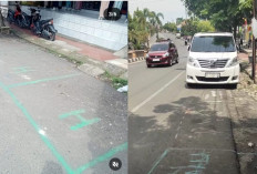 Jalan Sudirman Dikavlingkan Pakai Cat Pilox, Diduga Untuk Lapak Jualan Karnaval; Netizen Murka 