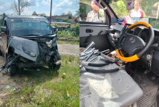 Ditabrak Babaranjang di Perlintasan Tanpa Palang, Sopir Grand Max di Prabumulih Selamat dari Maut 