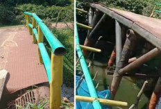 Warga Rantau Bayur Khawatir, Jembatan Penghubung Desa Dalam Keadaan Rusak