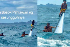 Pengorbanan Ayah Bersama Dua Anaknya di Lautan, Netizen Anggap Ini Foto Paling Berharga Tahun Ini