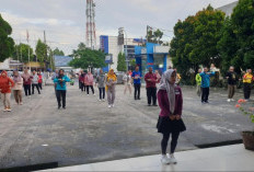 Keluarga Besar Disdik Prabumulih Gelar Senam Sehat Bersama Untuk Tingkatan Kinerja 