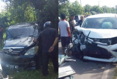 Perdana di Awal Tahun Baru 2024, Dua Mobil Terlibat Lakalantas di Jalan Lintas Palembang-Indralaya