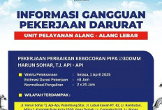Perbaikan Darurat Kebocoran Pipa, Perumda Tirta Musi Palembang Mohon Maaf
