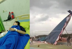 Tenda Turnamen Voli HUT RI di Prabumulih Ambruk Diterjang Angin Kencang, Dua Korban Terluka