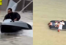 Kerandoman Warga Dubai Saat Dilanda Banjir Besar, Tak Ada Kesedihan, Malah Asyik Main Jetski