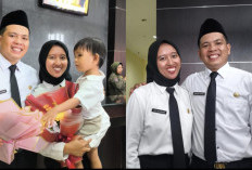 CPNS Couple: Desrian - Ulvi Suami Istri Terima SK CPNS di Lingkungan Pemkot Prabumulih