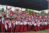 Ratusan Pelajar Meriahkan Pawai Bendera HUT RI ke-80 di Desa Jiwa Baru