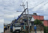 PLN Prabumulih Ganti Tiang Roboh di Jalan M Yamin dengan Beton